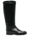 Church's Michelle 2g Buckle Strap Riding Boots In Black