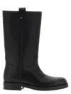 Church's Hammered Leather Round-toe Boots In Black