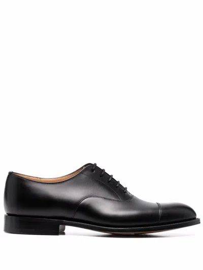 CHURCH'S BLACK LEATHER LACE UP SHOES