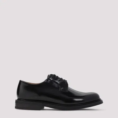 CHURCH'S BLACK LEATHER LACE UP SHOES
