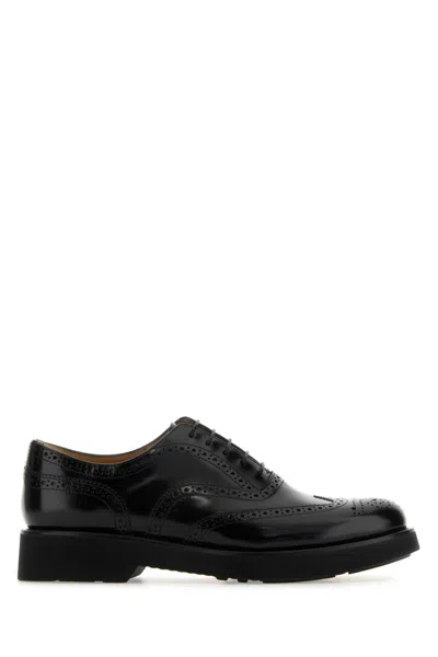 CHURCH'S WOMEN BLACK LEATHER LACE-UP SHOES, 6.5 LUXURY LACE UPS & DRESS SHOES FOR WOMEN DARVEYS