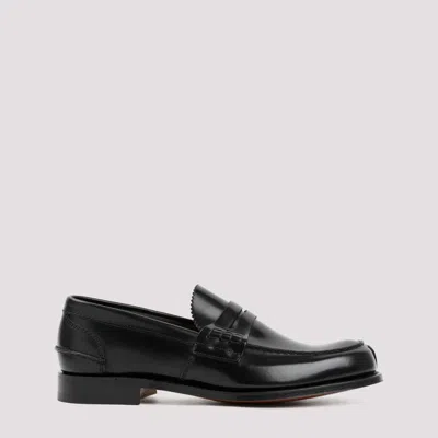 Church's Tunbridge Fume Navy Loafers In Black