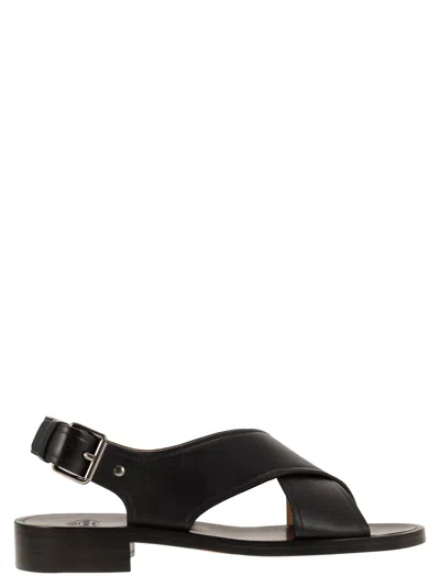 CHURCH'S BLACK LEATHER RHONDA SANDALS