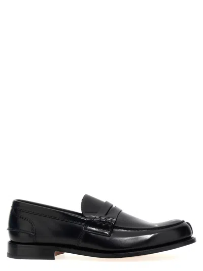 CHURCH'S BLACK LEATHER PEMBREY LOAFERS