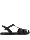 Church's Odyssey Nappa Leather T-strap Sandals Shoes In Black