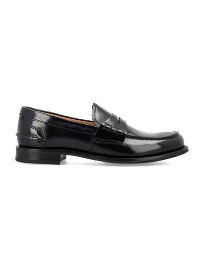CHURCH'S BLACK SLIP ON LOAFERS