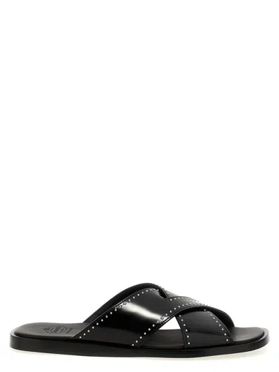 CHURCH'S BLACK SLIP ON SANDALS