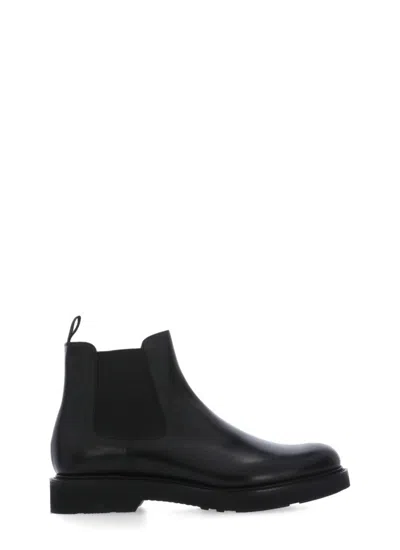 Church's Black Smooth Leather Ankle Boots In Multi