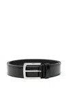 Church's Leather Belt Square Buckle Adjustable Fit In Black