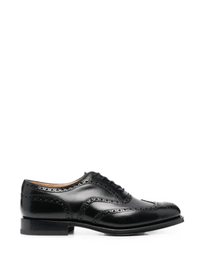 Church's Black Glossy Leather Brogues Oxford Lace-up Shoes