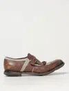 Church's Dark Brown Calfskin And Ecru Linen Canvas Shoes In Haselnuss