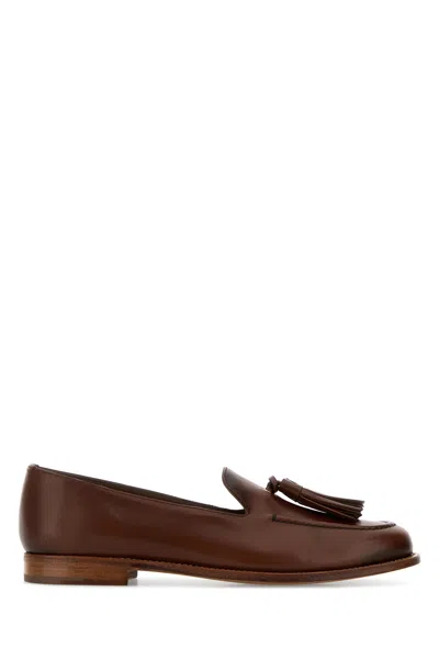 Church's Leather Renee Loafers Round Toe Tassel In Brown