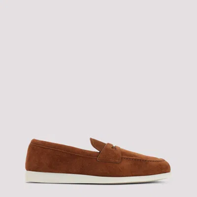 CHURCH'S BROWN SUEDE LOAFERS