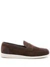 Church's Round Toe Suede Moccasin With Penny Strap
