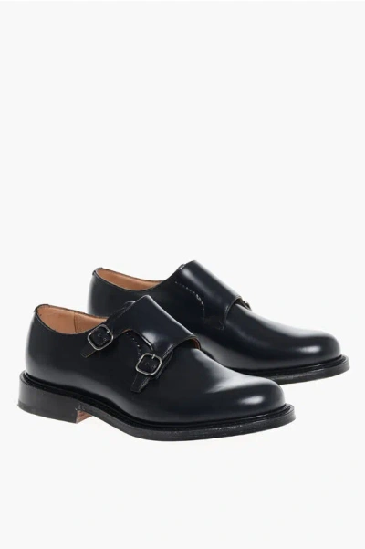 Church's Brushed Leather Monk Strap Loafers