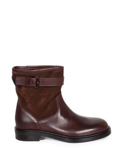 Church's Buckled Panelled Ankle Boots In Brown