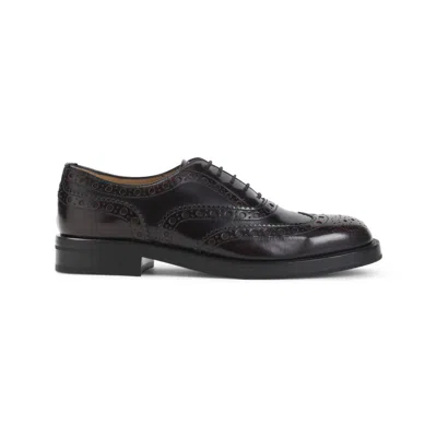Church's Burgundy Leather Lace-up Shoes In Black