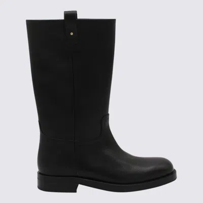 Church's Hammered Leather Round-toe Boots In Black