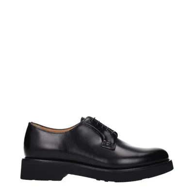 CHURCH'S BLACK LEATHER OXFORDS AND DERBIES