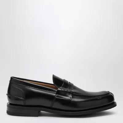 Church's Tunbridge Fume Navy Loafers In Black