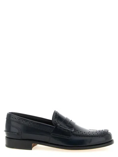 Church's Brogue-perforated Calfskin Loafer In Blue