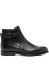 Church's Round Toe Leather Ankle Boots With Buckle Detail