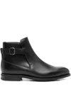 Church's Round Toe Leather Ankle Boots With Buckle Detail In Multi