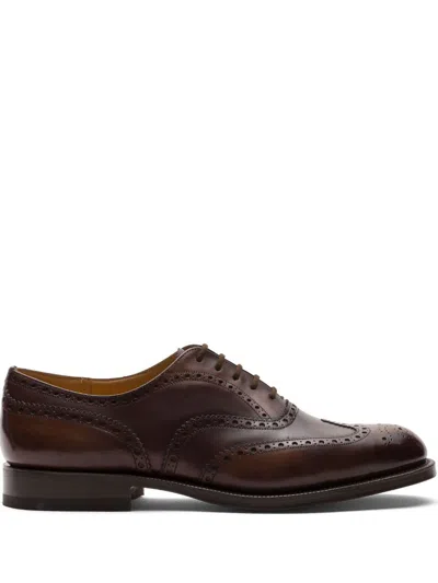 Church's Almond Toe Leather Sole Brogue Detailing In Brown