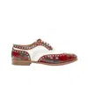 CHURCH'S CHURCH'S BURWOOD RED TARTAN PATENT WHITE PERFORATED LEATHER BROGUE