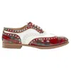 Church's Burwood Tartan Patent Perforated Leather Brogue In Red