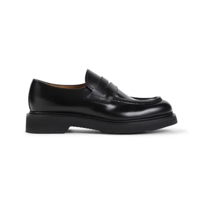 Church's Calf Leather Loafers With Durable Rubber Soles And Design In Black