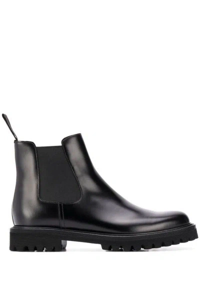 Church's Nirah T Black Leather Boots. Almond Toe. Elasticated Quarters. Comes With A Protec