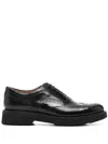Church's Oxford Richelieu In Black Leather. Calfskin Leather Upper With Smoke Finish. Roun In Black