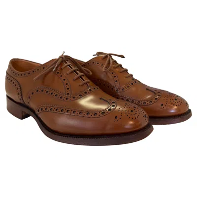 Pre-owned Church's Cognac Burwood Oxford Shoes 8.5 (it 42.5) In Brown