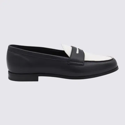 Church's Dark Blue And White Leather Loafers In Multi