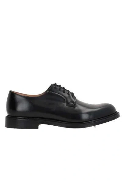 Church's Man Lace-up Shoes Dark Brown Size 8.5 Soft Leather In Black