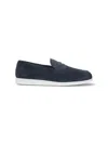 Church's Blue Suede Saddle Loafers In Blue