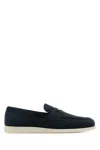 Church's Blue Suede Saddle Loafers In Blue