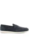 Church's Blue Suede Saddle Loafers In Blue