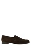 Church's Round Toe Suede Loafers With Penny Strap