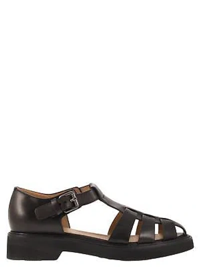 Pre-owned Church's Hove - Leather Sandals In Black