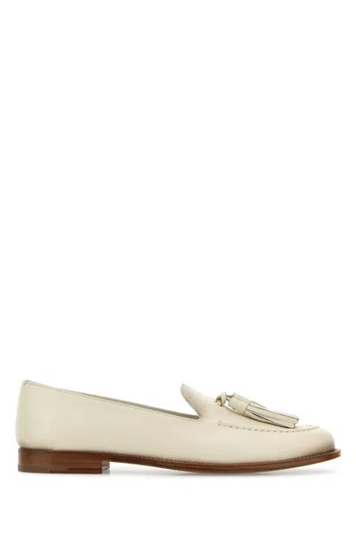 Church's Ivory Leather Renee Loafers In White