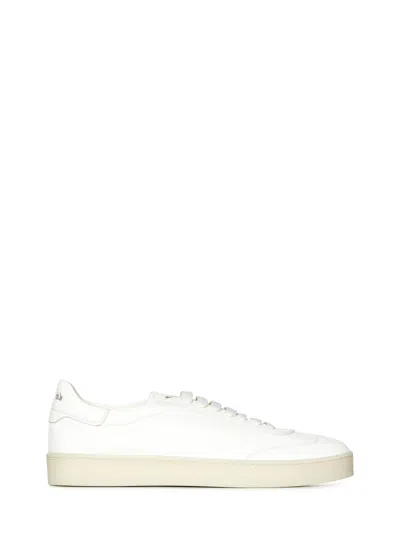 Church's Ivory Trainers With Gold Logo Accents