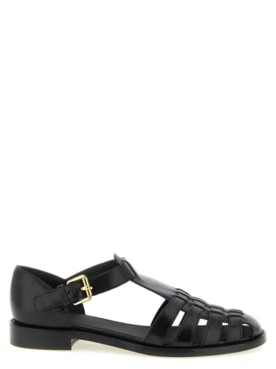 Church's Kelsey Leather Sandals With Strap In Black