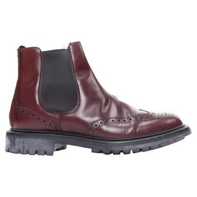 Church's Ketsby Perforated Polished Chelsea Boots In Red