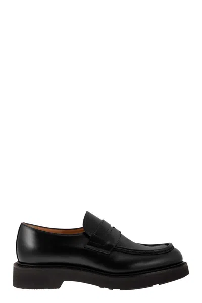 Church's Loafer Crafted With Rois Calf Skin With Semi-gloss Finish. Raised Stitch Apron And Lightwei In Black