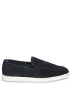 Church's Peebles Suede Blue Loafers In Blue