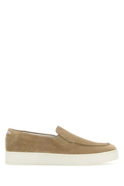 Church's Cappuccino Suede Longton 2 Slip-ons In Beige O Tan