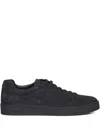 Church's Navy Textured Leather Low-top Sneakers With Rounded Toe Design In Black