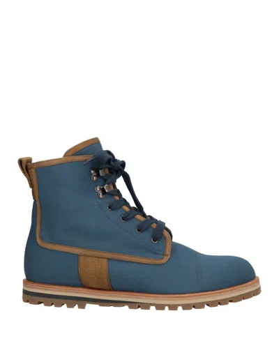 Church's Man Ankle Boots Slate Blue Size 8.5 Textile Fibers